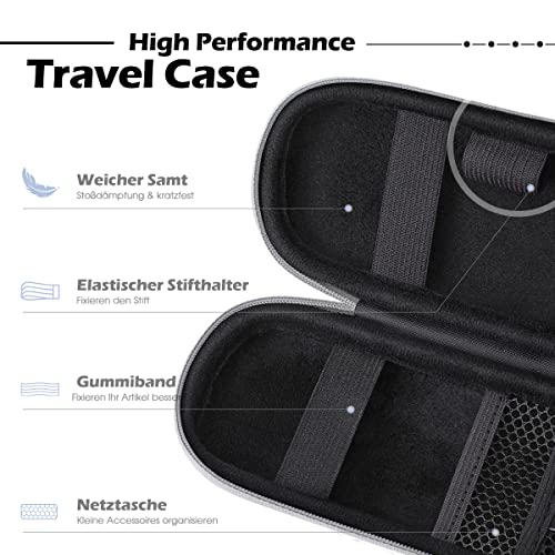 Image of AGPTEK Case Holder for Apple Pencil, Premium Carry Case for Stylus iPad Pro Pen, Pencil, Samsung, Huawei, Apple Pen Accessories, USB Cable, Earphones, Fountain Pen, Grey