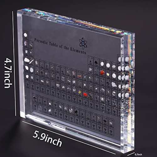 DARYTS Periodensystem aus Acryl mit Echten Elementen,Periodic Table of 83 Elementen,Periodensystem mit Elementen, SchüLer Lehrer Handwerk Dekor