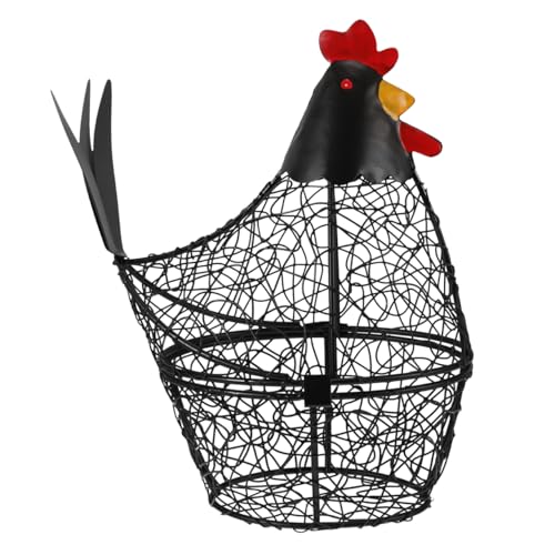 CIYODO Panier de rangement pour œufs en fil métallique en forme de poulet pour