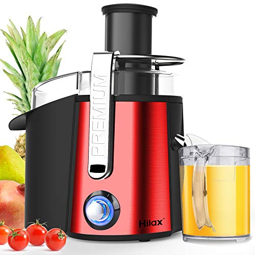 Centrifugal Juicer Machine - Juice Maker Extractor,Juice Processor Fruit and Vegetable,Easy to Clean Stainless Steel Power Juicer,Dual Speed,Big Mouth 3 Inches Feed Chute,Anti-drip,BPA Free (Red)