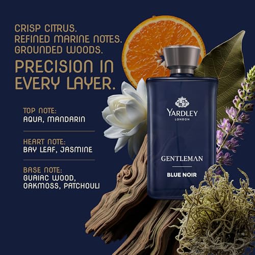 Image of Yardley London Blue Noir | Eau De Parfum | Long Lasting International Perfume for Man | Citrus Marine Oakwood Fragrance | Upto 15% dosage | 100ml EDP| Ideal Gift for Man