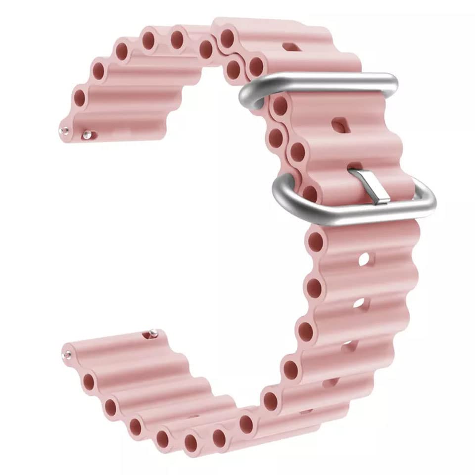 AONES Ocean Silicone Watch Strap Compatible for Pebble Crest Smart Watch Band