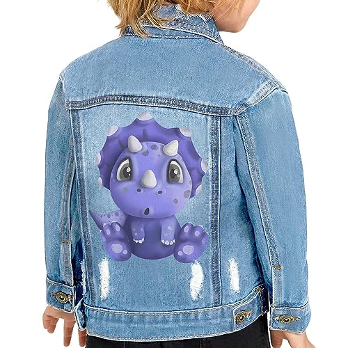 Little Dino Toddler Denim Jacket - Dinosaur Print Present - Dino Fan Boy Present