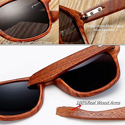 Long Keeper Wood Sunglasses for Men Women Vintage Real Wooden Arms Glasses3