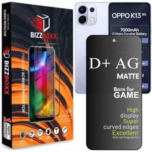 Image of Compatible With OPPO K13 5G 5G D+ AG Matte Tempered Glass Screen Guard Protector Anti Fingerprint Gaming Special With Camera Cut (For OPPO K13-6.67 Inch)- Pack of 1