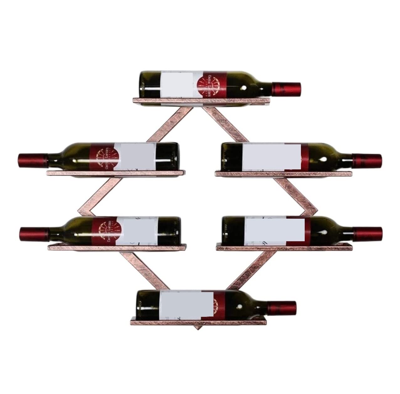 Portabottiglie per Vino Rosso， Creativo Portabottiglie da Parete in Ferro Battuto, Impilabile, Portabottiglie, Decorazioni per Bar Casa Cucina Bar Decorazione(B)