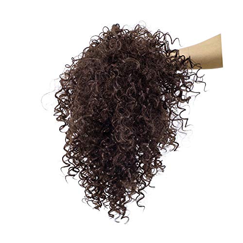 Swacc 12-Inch Short Big Bouffant Curly Wigs For Women Synthetic Heat Resistant Fiber Hair Pieces With Wig Cap (Dark Brown-4#) #TOP4
