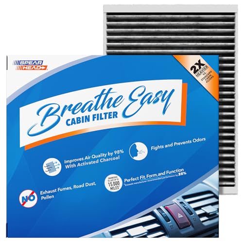 Image of Spearhead Odor Defense Breathe Easy AC & Heater Cabin Filter | Fits S60, S90, V60 /Cross Country, V90 /Cross Country, XC60, XC90 Like OEM | Up to 25% Longer Lasting w /Activated Carbon (BE-155)