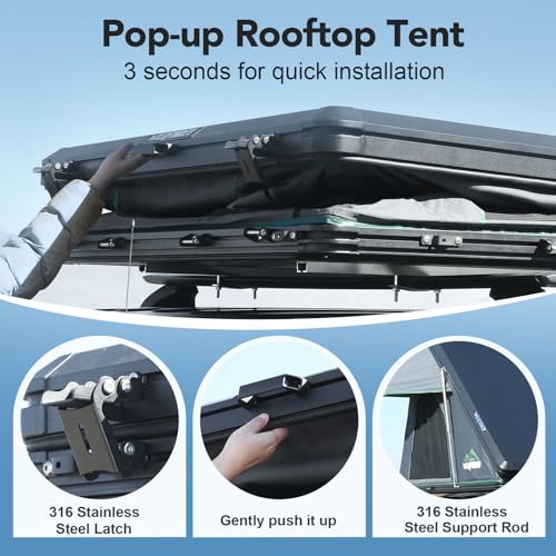 WildFinder Rooftop Tent Hardshell Roof Top Tent Hard Shell Suitable for Jeep SUV Truck Van,Camping Car Roof Tent for 2-3 Person