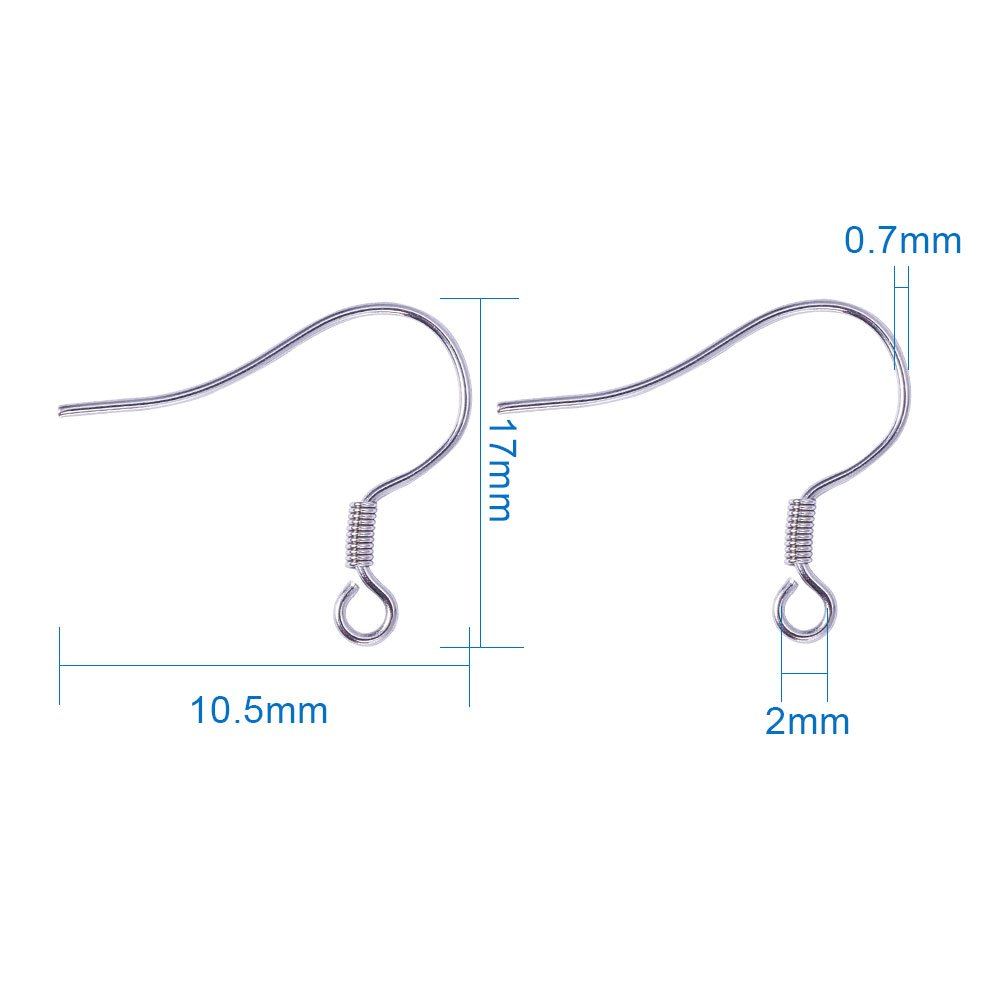 PH PandaHall 50pz Ganci Orecchini Acciaio Inox Monachelle 18mm Chiusure Componenti Leva Indietro