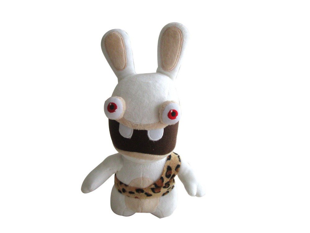 Diamond Select Toys Raving Rabbits KH00188, Raving Rabbids Plush - Caveman (22 cm), Raving Rabbids Plush Toy 22 cm Dressed as Caveman