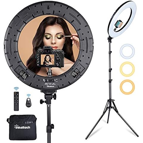 Inkeltech Ring Light - 18 inch 60 W Dimmable LED Ring Light Kit Cover