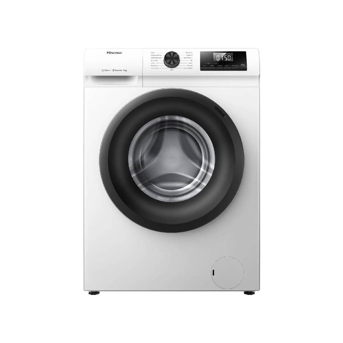 Hisense WF1Q9041BW Waschmaschine mit Dampffunktion / 9KG / 1400 U/Min /15 Programme/Anti-Allergie Programm/Baby-Wäsche/AutoWash/QuickWash 15 min/Daunen/Eco 40-60 °C/Power 49' / EEK: A/Weiß