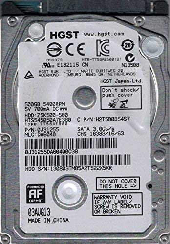 HTS545050A7E380 P/N: 0J31255 MLC: DA6040 HGST 500GB (Renewed)