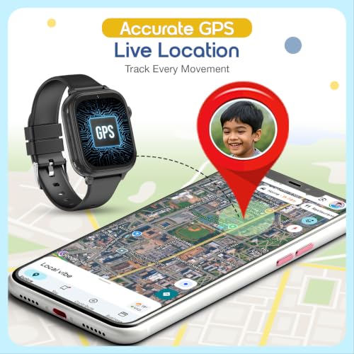 Image of sekyo 4G Smart Watch for Kids | AI Learning Coach, Whatsapp, Video Calling, GPS Tracker, Health Monitoring, Habit Coach| Edu-Games, Step Count (Black, Neo Ai)
