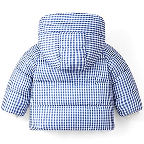 Image of Bold N Elegant Kid's Standard Length Colorful Check Winter Warm Quilted Bomber Hood Jacket Coat Puffer Jacket Coat For Infant Toddler Baby Boy's Girl