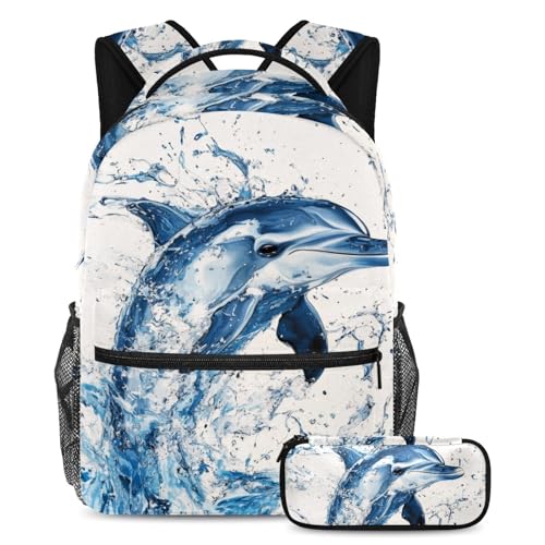 Sac à dos dauphin multicolore idéal pour les cours, les sorties et les voyages