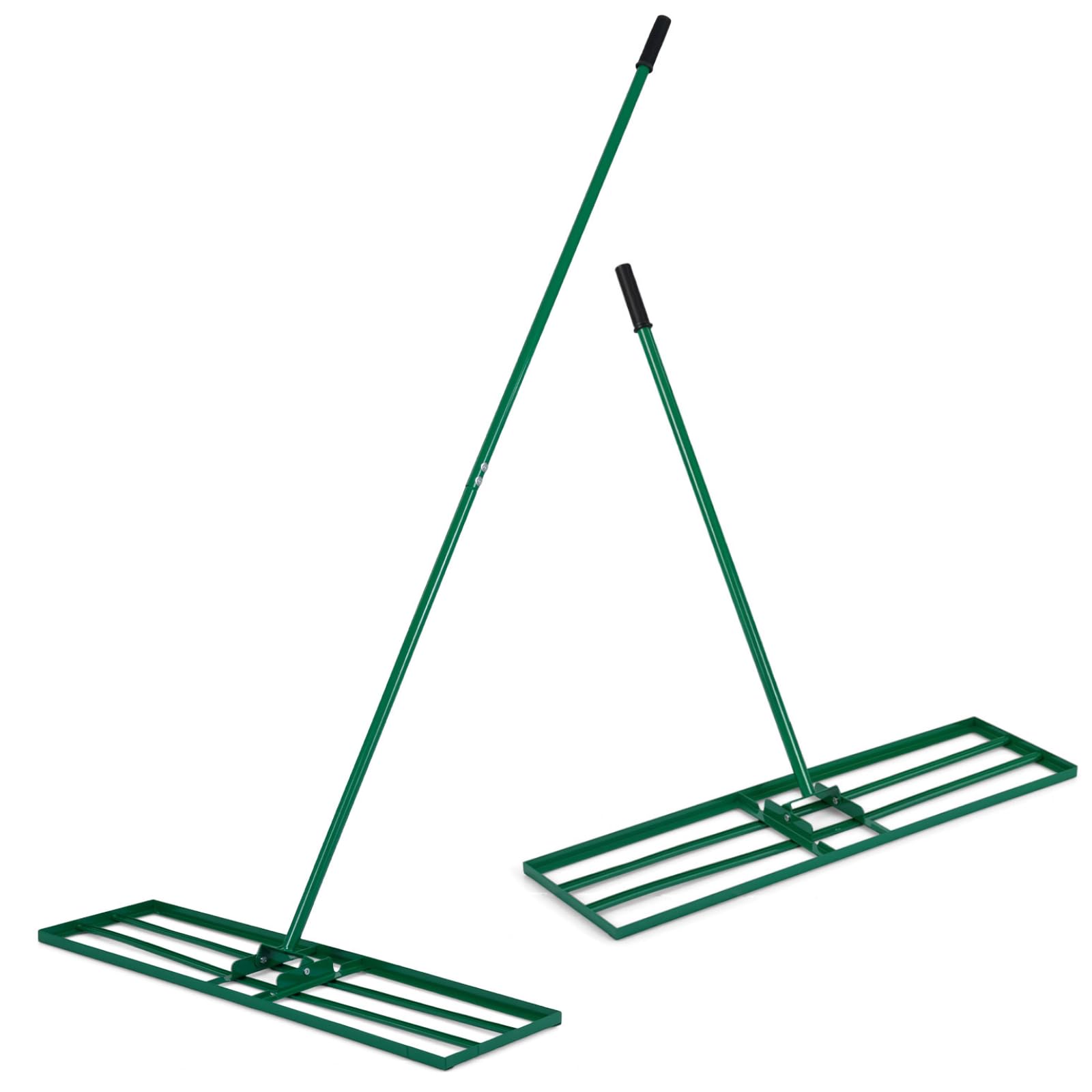 36”/91 cm aluminiowe grabie do krajobrazu, 36 zębów, narzędzie do grabienia ogrodu z trzonkiem o długości 174 cm, wytrzymałe grabie do liści i gleby do ogrodów, wyrównywania trawników, jezio