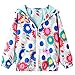 JinBei Giacche e Cappotti Bambina Cappotto Giacca a Vento Con Cappuccio Sottile Ragazza Fiori Colorati Cerniera Lampo Bimba Primavera Autunno Protezione Solare Vestiti Impermeabile 1-2 Anni