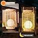 Solar Lantern Outdoor Waterproof, Large Hanging Solar Lights Natural Woven Rattan, 12