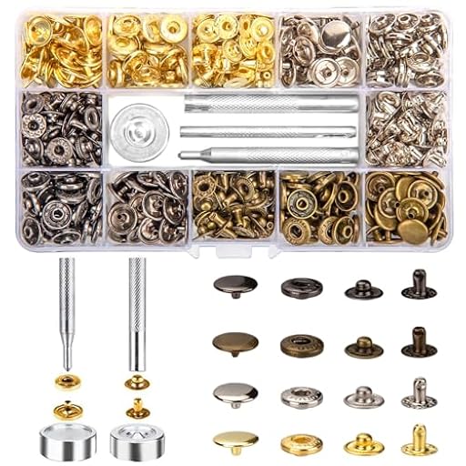 Ewwtrey120 Set Botones de Presión, Corchetes de Presión Metálicos sin Costura, 12,5 mm Remaches para Cuero, Kit de Botones a Presión de Metal, con 4 Herramientas de Ajuste, para Cuero Ropa Bolsos DIY | Ya disponible en tu tienda friki favorita! En mundofriki.es!