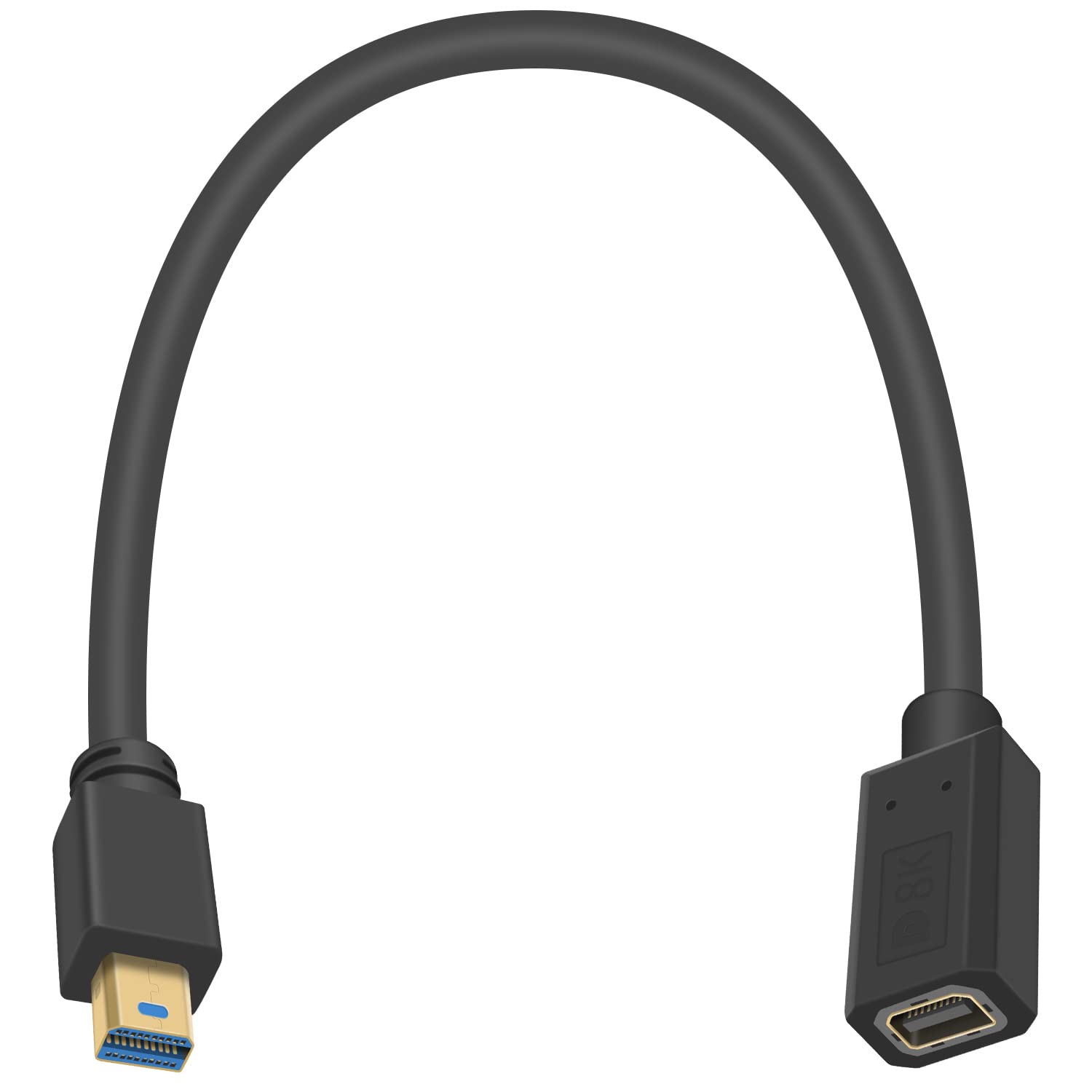 Maxhood Mini Displayport Cable 1ft, 8k@60Hz Mini DP Extension Cable, Mini Displayport to Mini Displayport Male to Female Extension Cord, Support Mini DP 1.4 Extender for Laptop PC Audio & Video