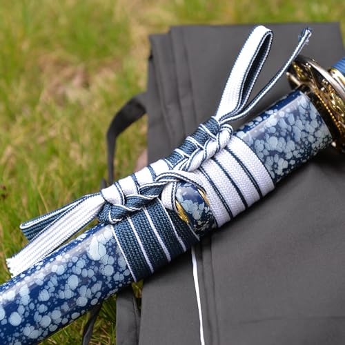 Sj Shi Jian Real Katana Sword Sharp Japanese Samurai Swords,Blue Martial Arts Swords,Full Tang Katana High Carbon Steel,Gift For Men To Collect thumb #7