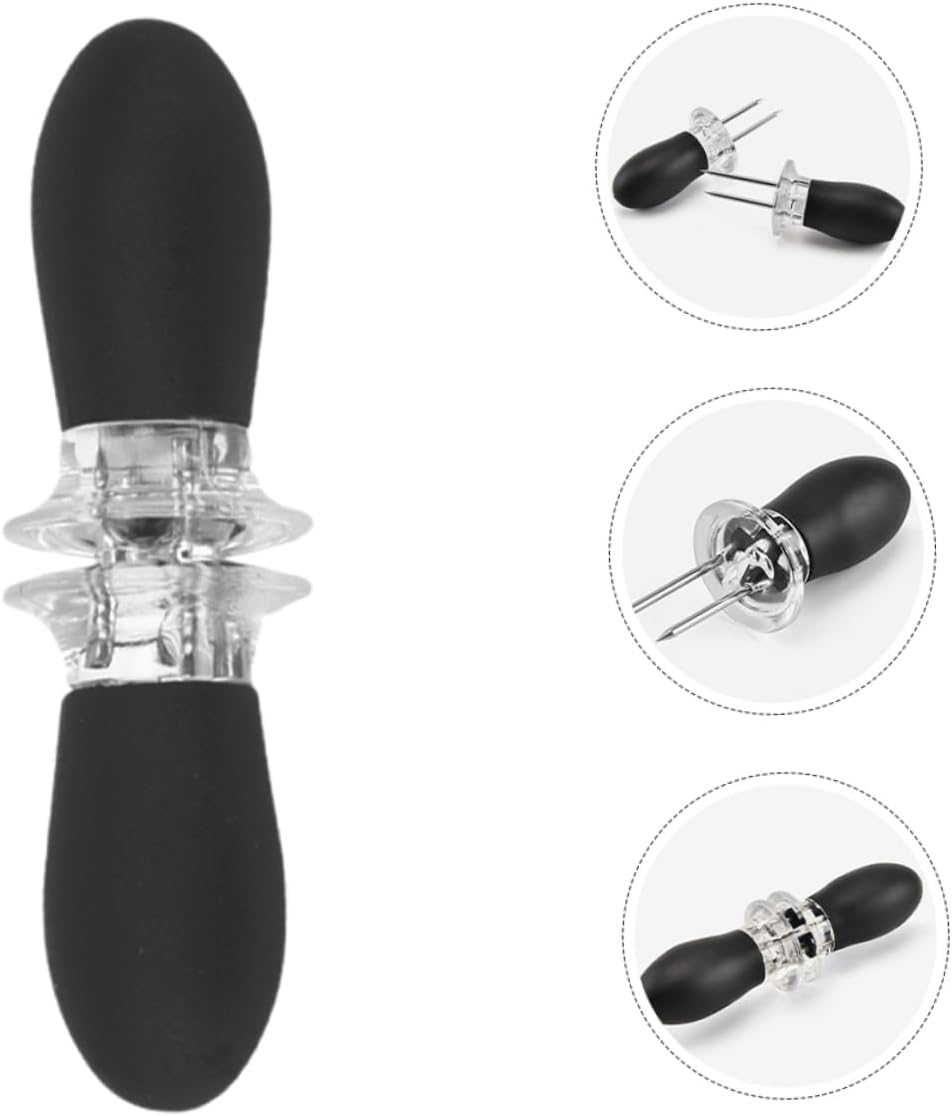 9 Pairs Stainless Steel Corn Fork Holders with Silicone Handles for Bbq
