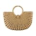 tyrrdtrd Natürliche Handtasche Elegant Rattan Kein Reißverschluss Trendige Frauen Handtasche für Zuhause
