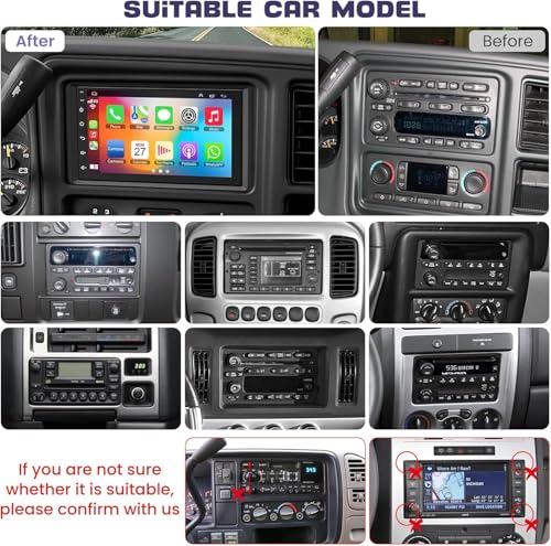 Image of 8 Core Android 15 Car Radio for Chevrolet Chevy Silverado 1500 /2500 /3500 2003-2006, Tahoe 2003-2006, GMC Sierra 2003-2006, Yukon 2004-2006, 7'' Stereo with Carplay&Android Auto|5G WiFi|1080P Camera