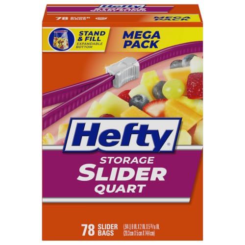 Hefty Slider Storage Bags, Quart Size...
