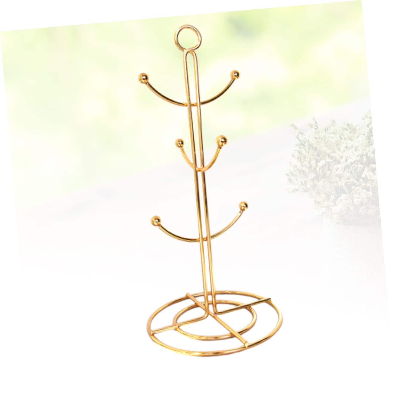 ABOOFAN Tree Shape Hanging Cup Holder Golden Glass Cup Shelf Coffee Mug Storage Rack for Easy Drying Decorative Home Organizer Stable Design for Air Drying Cups Bottles