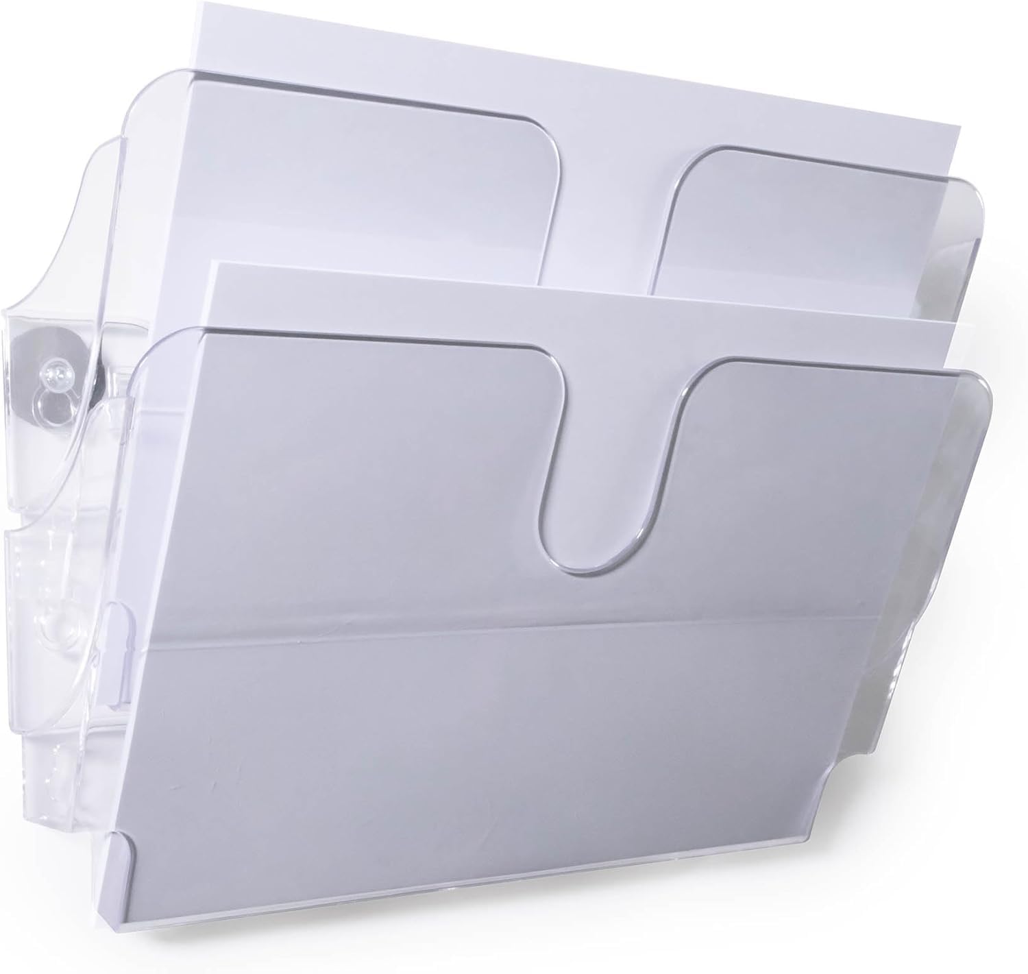 Durable FLEXIPLUS DUO Magnetic A4 Landscape Leaflet Holder - Transparent - Magnetic Wall Mounted Document Holder - Use as a Leaflet Stand, Menu Holder, Paper Storage, etc.