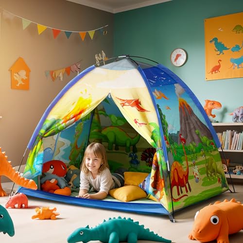 Happy Bear Kids Dino Play Tent House | Foldable & Lightweight Ind...