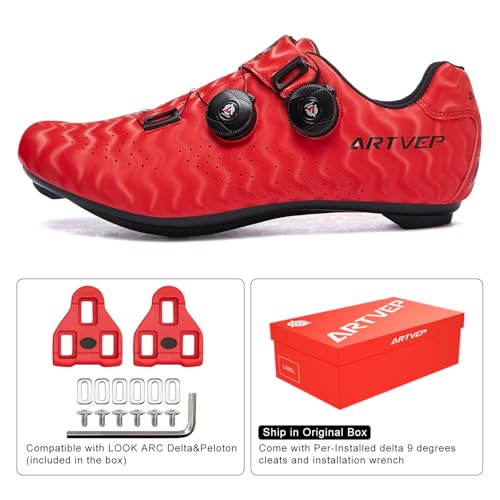 Image of Men's Cycling Shoes Women's MTB Cycling Shoes Compatible with Look SPD SPD-SL Delta Lock Pedal Riding Shoes Compatible with Peloton Shoes