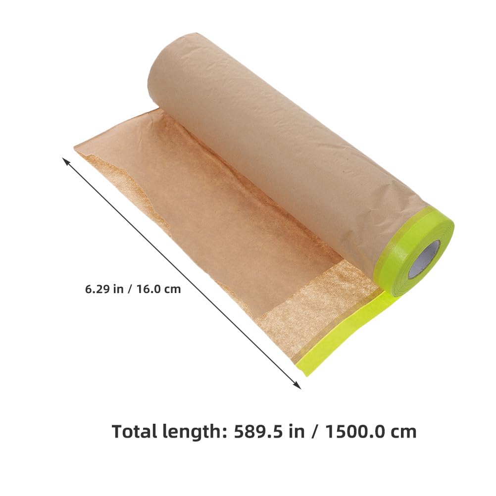 Abdeckpapierrolle Mit Klebeband 59.06In X 0.06In Halbtransparente Abdeckfolie Für Auto Lackierarbeiten Wand- Und Bodenbelag Malerpapier Schablonen Schneiden