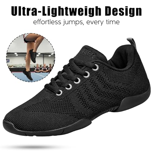 Image of Girls White Cheerleading Shoes Lightweight Competition Tennis Shoes Women Hip Hop Gymnastics Dance Sneakers
