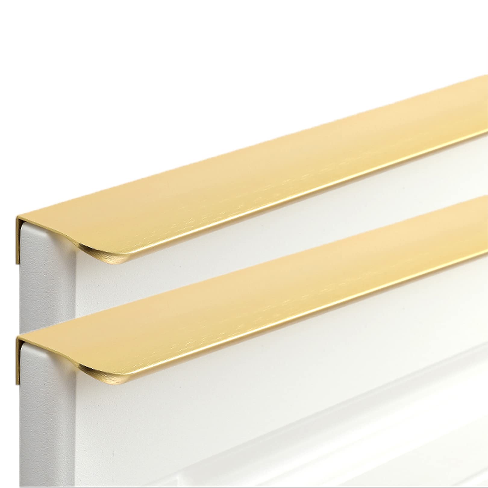 OPFdfhDFH Concealed Door Handles, Aluminum Alloy Invisible Door Knob Wardrobe Kitchen Cupboard Concealed Handles Cabinet Drawer Gold 2 Pieces(Hole Distance 128mm)