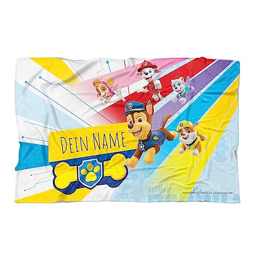 PICANOVA Kinder Handtuch mit Name PAW Patrol Pups – Hochwertiges...