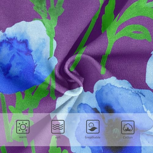 Cartoon Toddler Girls Underwear 2t Cotton Cute Panties Girl Watercolor Blue Poppy Flowers Purple Kids Briefs Undies3