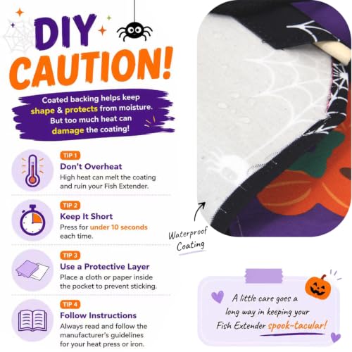 RUNROLE Halloween 2, 4 Pocket Canvas Fish Extender - 10 Inch Width, Portable, Easily Customize, Hanging Storage Organizer, 2026&2027 FE for Gift Exchanges and Pixie Dust, Cruise Essentials - Image 2