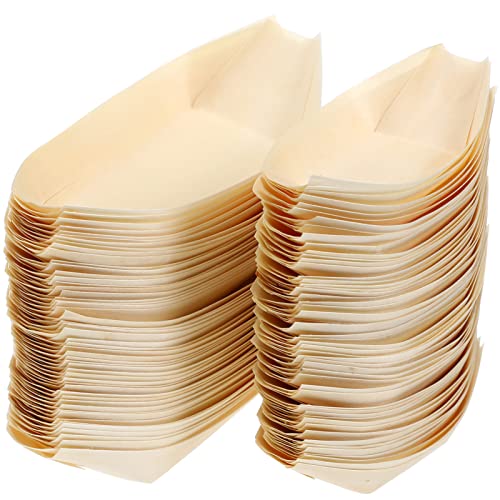 Platos de madera tipo barco sushi x100 miniatura 1