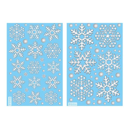 Pegatinas estáticas reutilizables para ventanas de Navidad, decoración del hogar, copos de nieve, diseño fácil de instalar y extraíble, accesorios de decoración de vacaciones para puertas de cristal