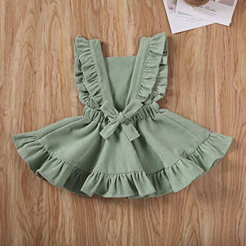 Image of Specialcal Baby Girls Velvet Suspender Skirt Infant Toddler Ruffled Casual Strap Sundress Summer Outfit Clothes