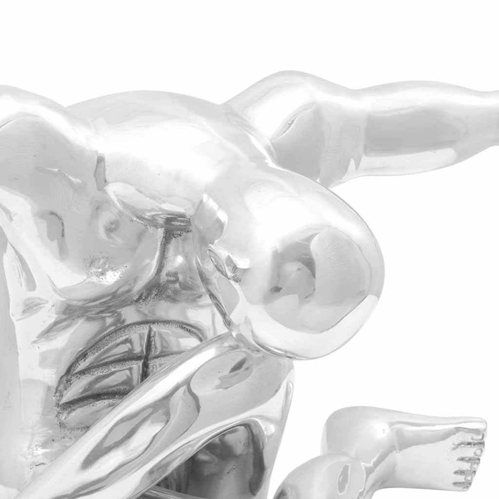 vidaXL Rzeźba Srebrny 91,5 x 32 x 33 cm Aluminium