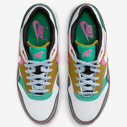 Nike Air Max 1 SE Big Kids' Shoes (FJ3286-001, Black/Playful Pink/Stadium Green) Size 72