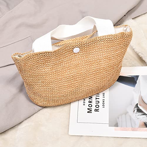 Bolso de playa tejido Straw Beach Bag Tote miniatura 4
