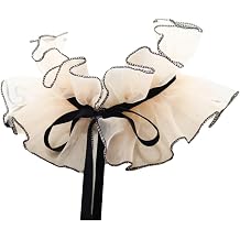 Thereisno Victorian Vintage Organza Agaric Ruffles Stand Fake Collar Cosplay Neck Ruff Neck Chain