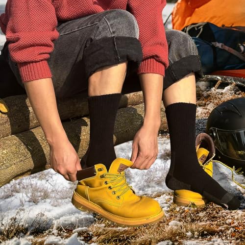 Image of 360 Cushioned Thermal Crew Socks Men Women, Thick &Warm Boot Sports Socks Hunting Sking Hiking Home Work Outdoor