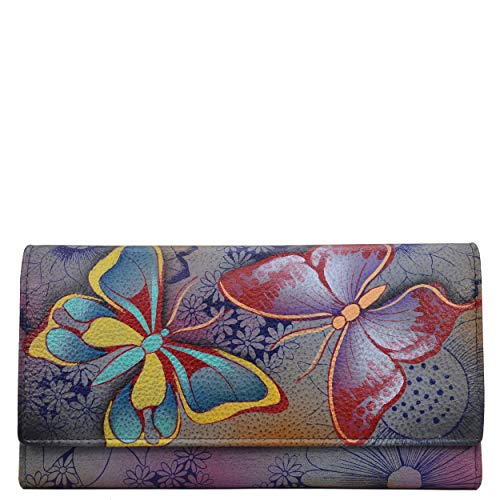 Anna by Anuschka Women's Hand Painted Genuine Leather Multi Pocket Wallet